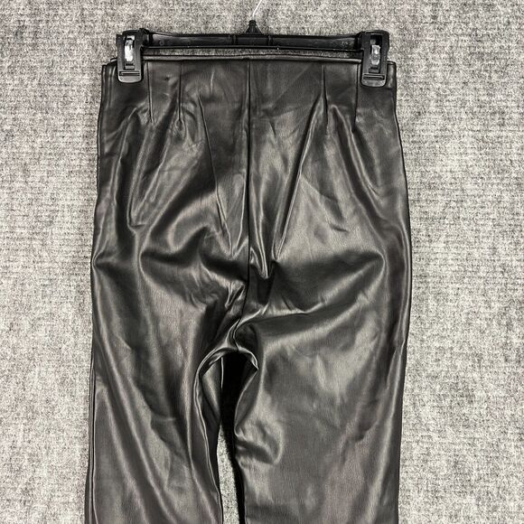 Zara‎ Pants Size Small Buttery Faux Leather Slim Jogger Zip Cuff Business Casual - Picture 4 of 12